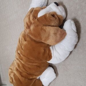 Aux Nations Plush Vintage Bull Dog  - Brown and White